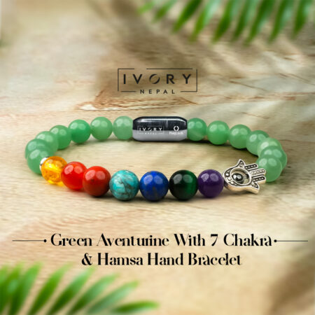 7 Chakra and Hamsa Hand with Green Aventurine Bracelet