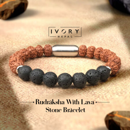 Rudraksha With Lava Stone Bracelet