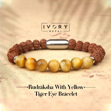 Rudraksha With Yellow Tiger Eye Bracelet