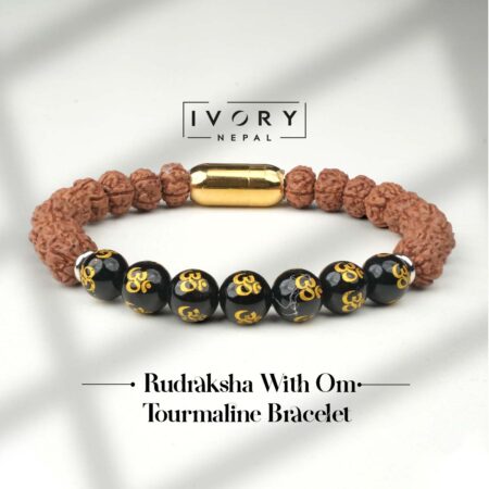 Rudraksha With Om Tourmaline Bracelet