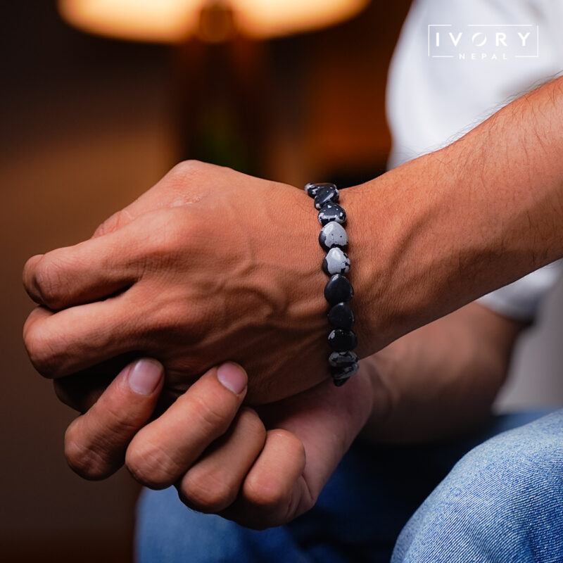Snowflake Obsidian Bracelet - Image 2