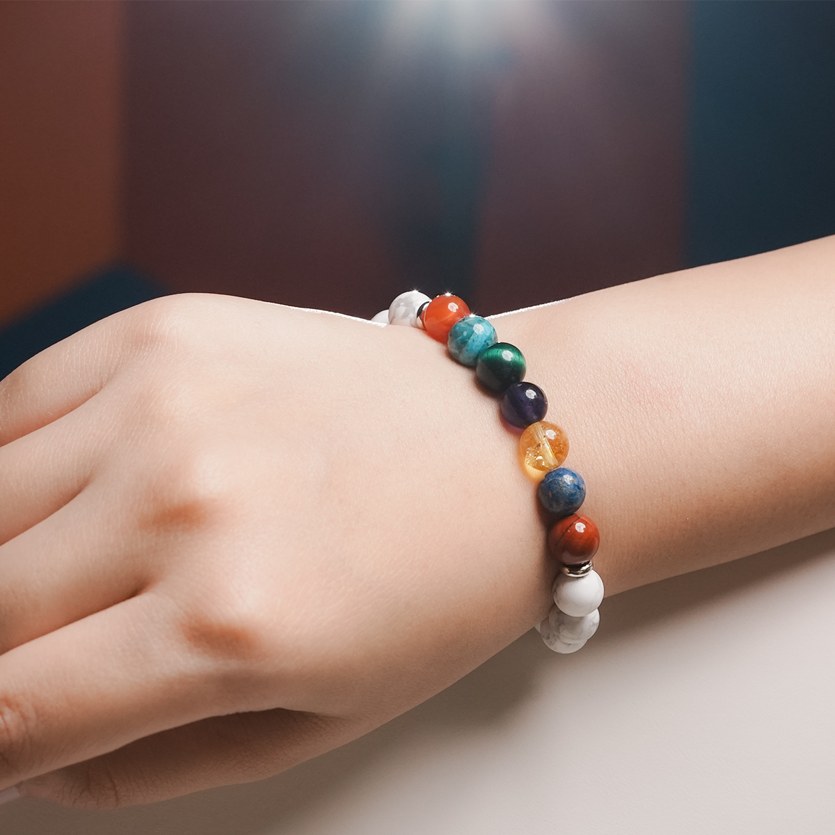 7 Chakra Howlite Bracelet - Image 2