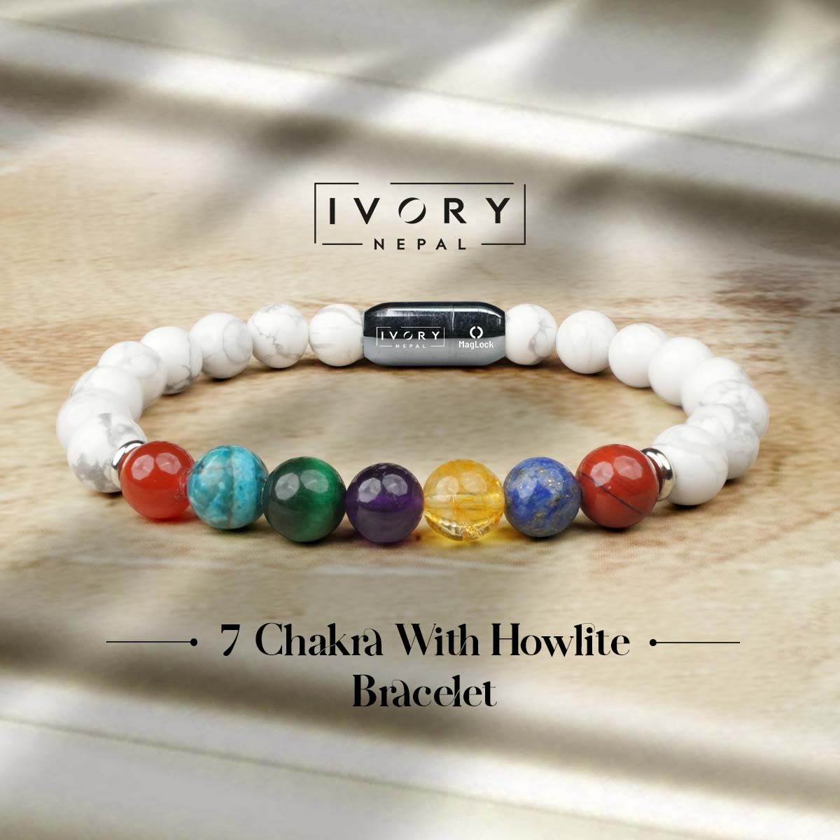 7 Chakra Howlite Bracelet