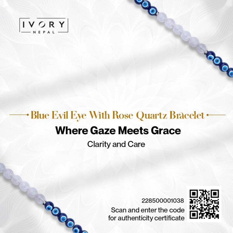 Evil Eye with Rose Quartz Bracelet - Image 3
