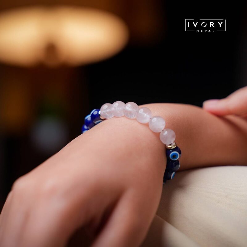 Evil Eye with Rose Quartz Bracelet - Image 2