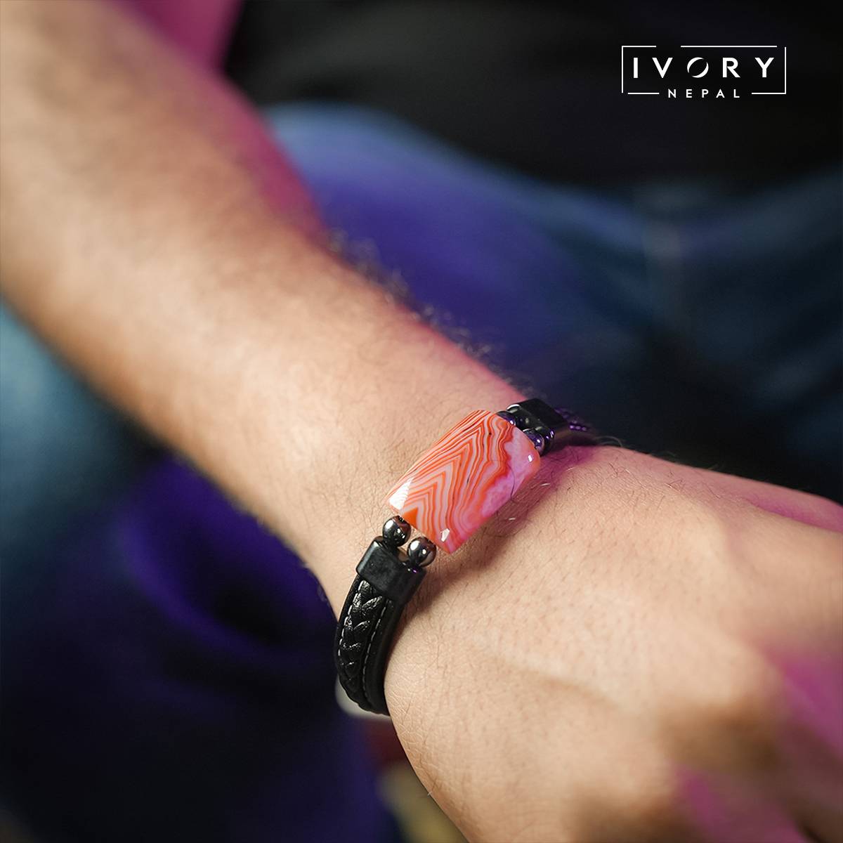 Red Silk Agate Tattva Band - Image 2