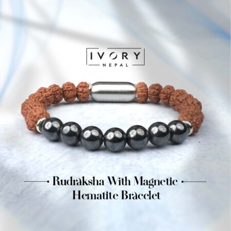 Rudraksha With Magnetic Hematite Bracelet