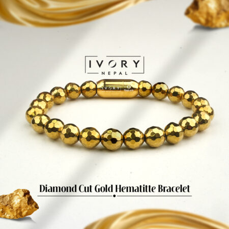 Diamond Cut Gold Hematite Bracelet