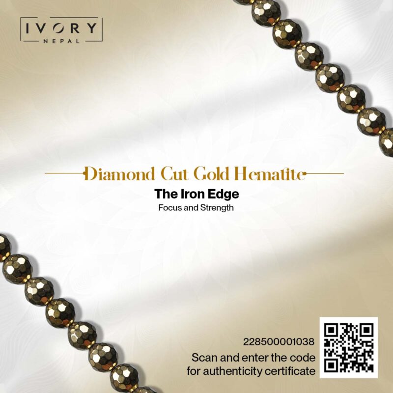 Diamond Cut Gold Hematite Bracelet - Image 3