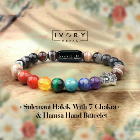 7 Chakra and Hamsa Hand with Sulemani Hakik Bracelet