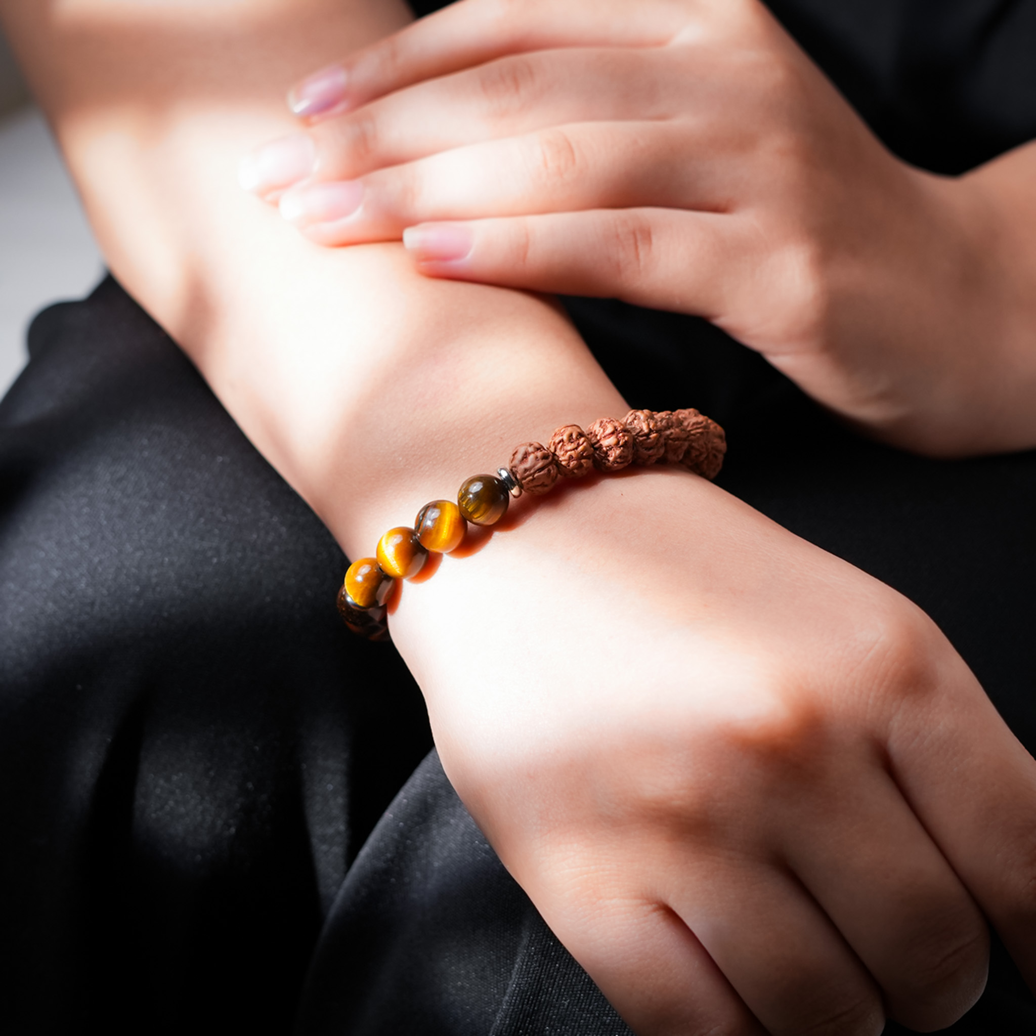 Rudraksha With Tiger Eye Bracelet - Image 2
