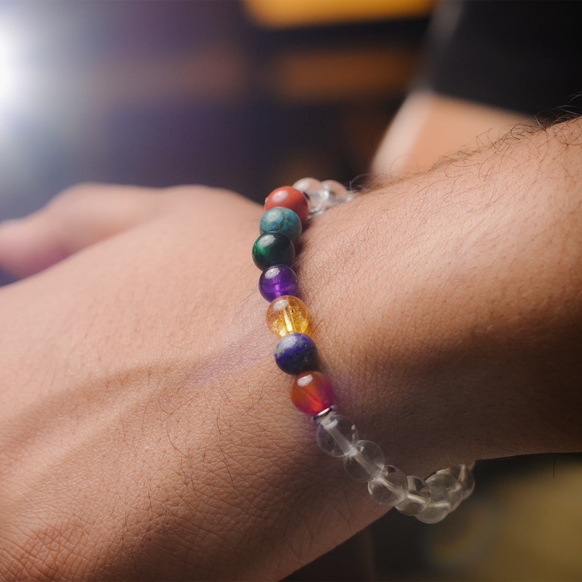 7 Chakra Clear Quartz Bracelet - Image 2