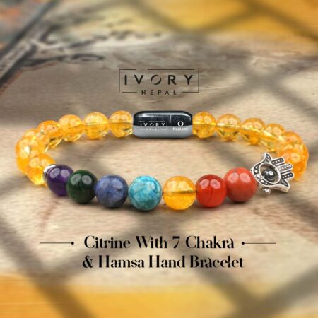 7 Chakra and Hamsa Hand with Citrine Bracelet