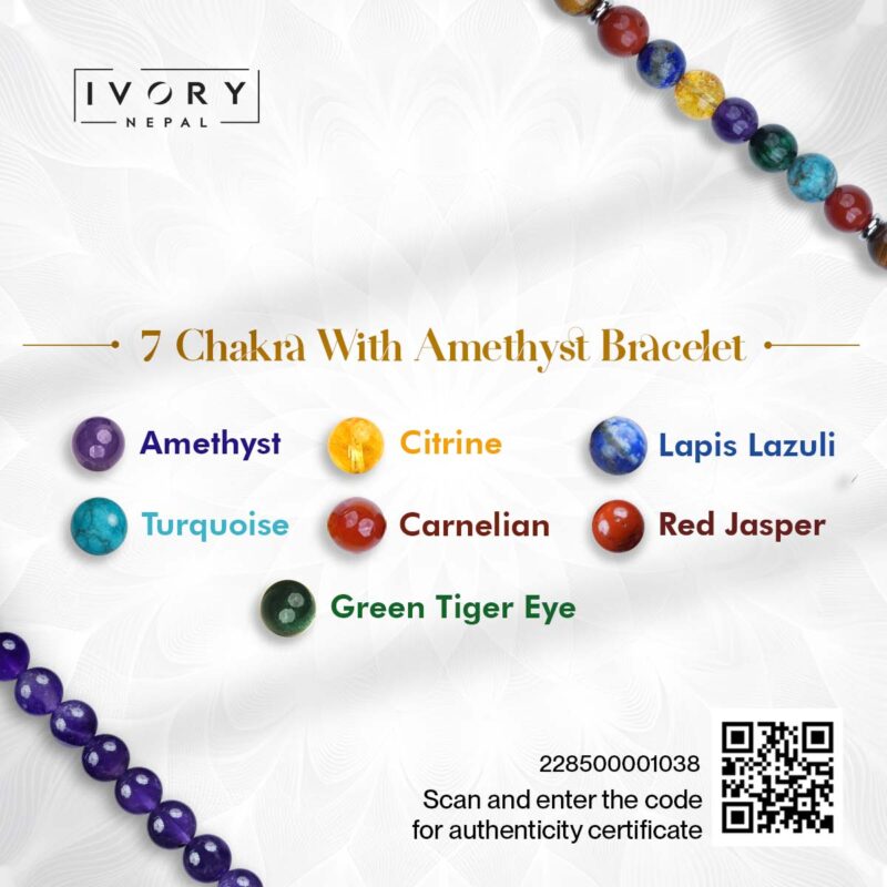 7 Chakra Amethyst Bracelet - Image 3