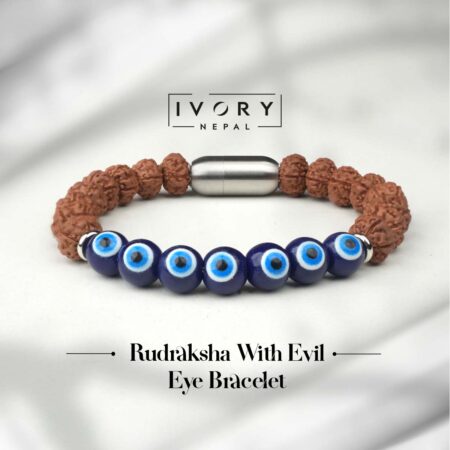 Rudraksha With Blue Evil Eye Bracelet