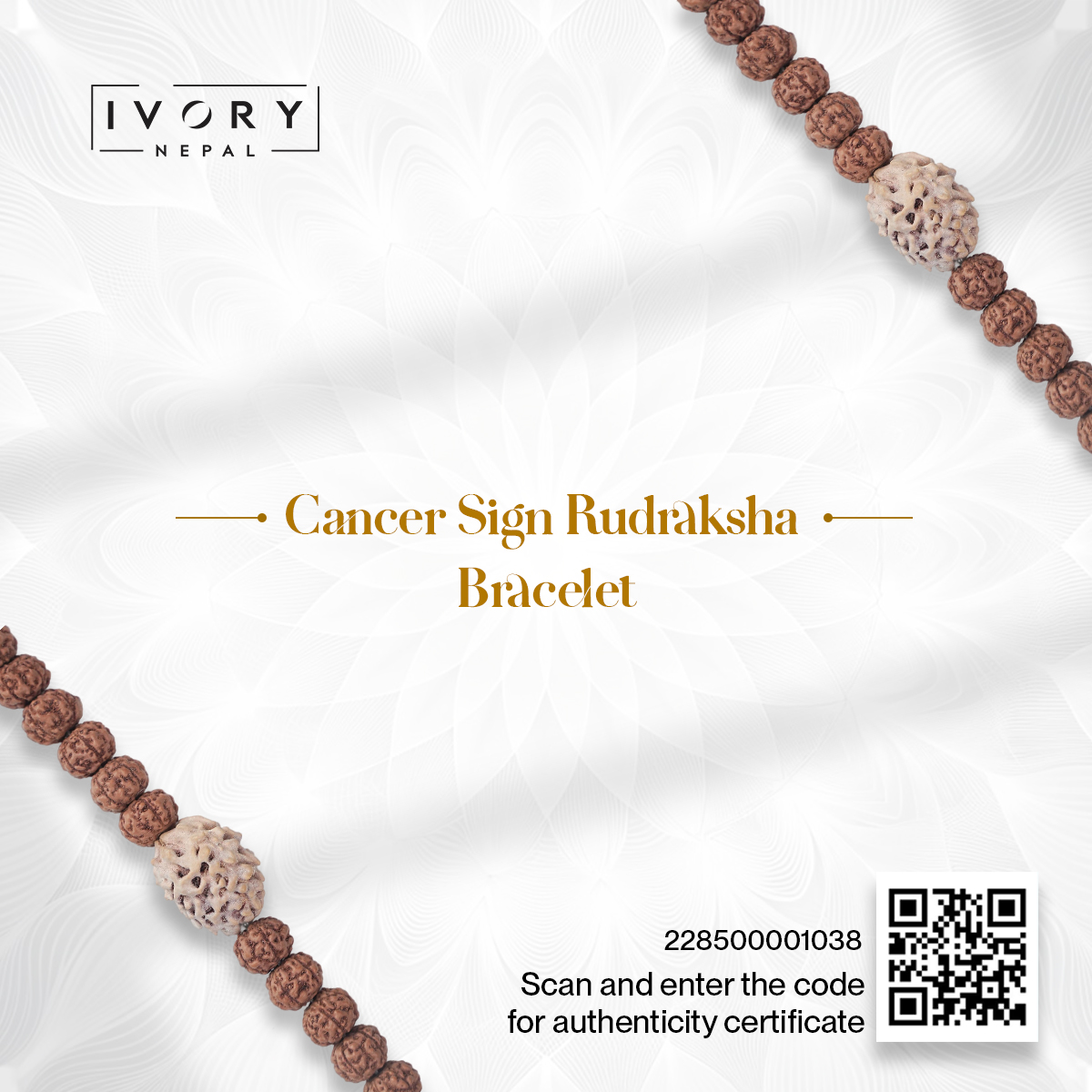 Cancer Zodiac Sign Rudraksha Bracelet - Image 3