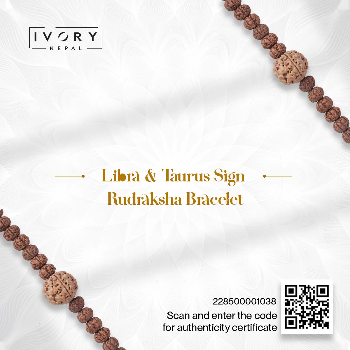 Libra and Taurus Zodiac Sign Rudraksha Bracelet - Image 3