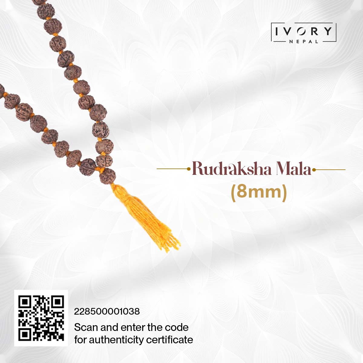 8mm Rudraksha Mala - Image 3