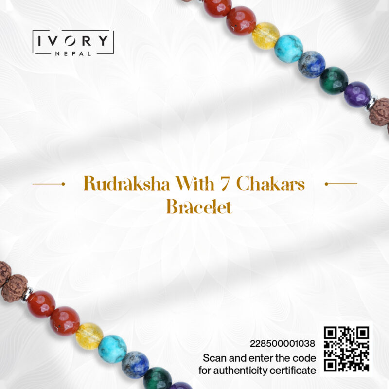 Rudraksha With 7 Chakra Bracelet - Image 3