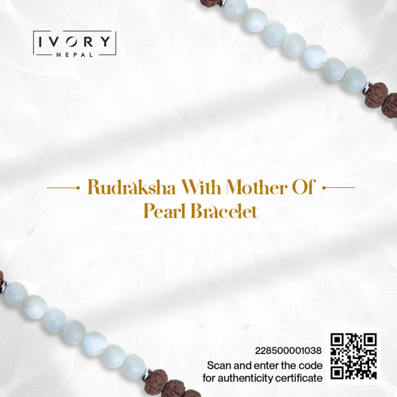 Rudraksha With Mother of Pearl Bracelet - Image 3