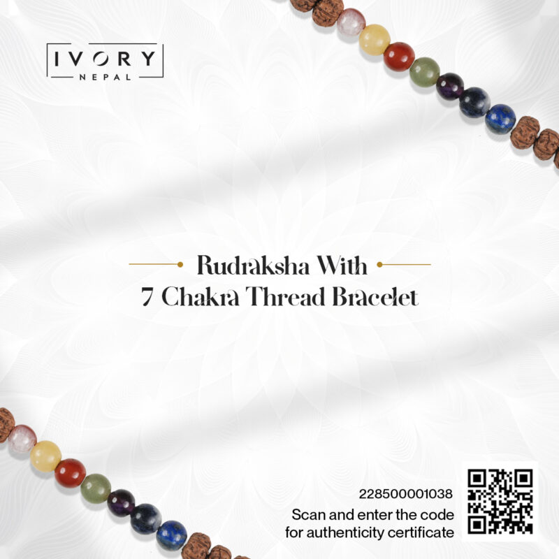 Rudraksha With 7 Chakra Thread Bracelet - Image 3