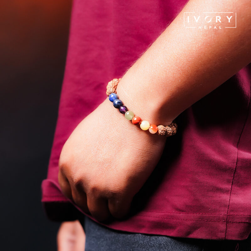 Rudraksha With 7 Chakra Thread Bracelet - Image 2